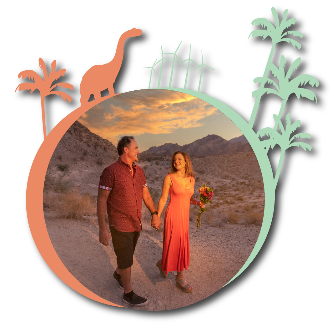 indian palms vacation club couple walking in the desert holding hands